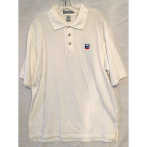 Chevron Gas Station White Employee Oil Collar Polo Shirt XL Extreme 888A